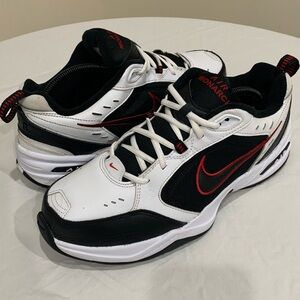 Nike Air Monarch IV Men's Size 11.5 4E Shoes White Black Red Sneakers 416355-101